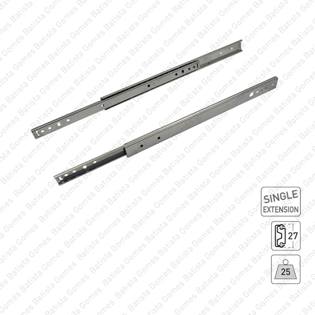 Corredi�as com esferas A27 para gavetas / Extra��o parcial / 25Kg (par)